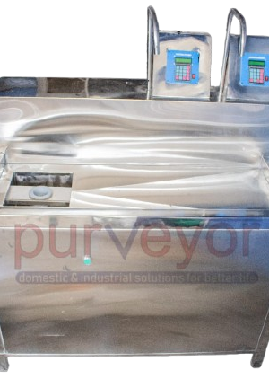 Two taps vending unit with jet rinser